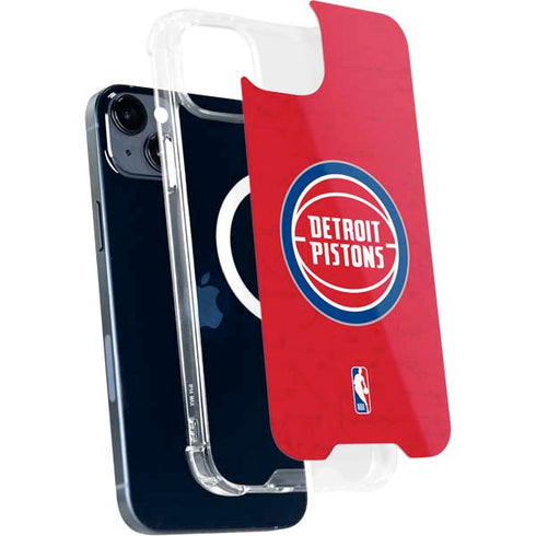NBA Detroit Pistons Distressed iPhone 15 Plus MagSafe Case