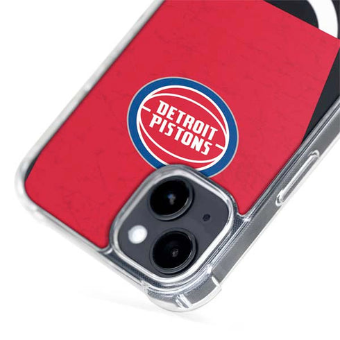 NBA Detroit Pistons Distressed iPhone 15 Plus MagSafe Case