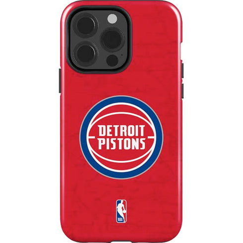 NBA Detroit Pistons Distressed iPhone 15 Pro Impact Case
