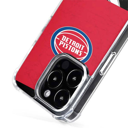 NBA Detroit Pistons Distressed iPhone 15 Pro MagSafe Case