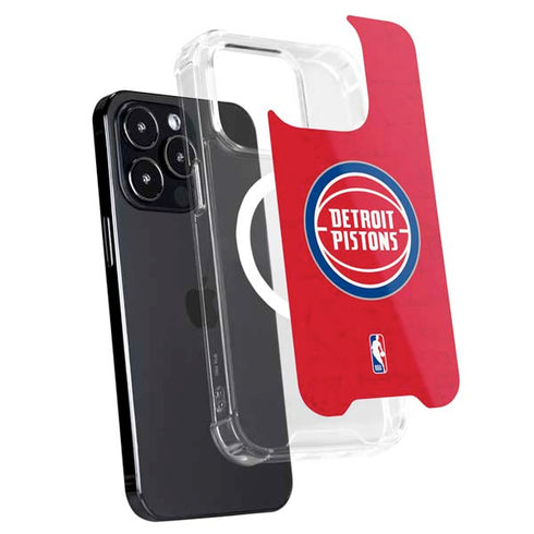 NBA Detroit Pistons Distressed iPhone 15 Pro Max MagSafe Case