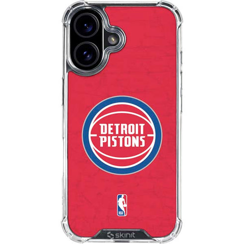 NBA Detroit Pistons Distressed iPhone 16 Clear Case