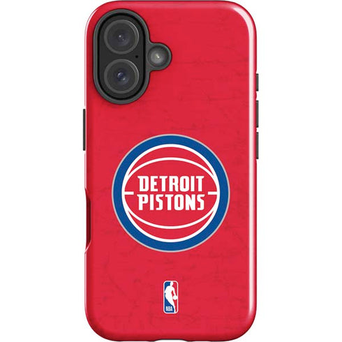 NBA Detroit Pistons Distressed iPhone 16 Impact Case