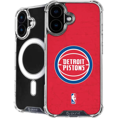 NBA Detroit Pistons Distressed iPhone 16 Plus MagSafe Case
