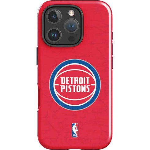 NBA Detroit Pistons Distressed iPhone 16 Pro Impact Case