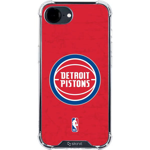 NBA Detroit Pistons Distressed iPhone 16e Clear Case