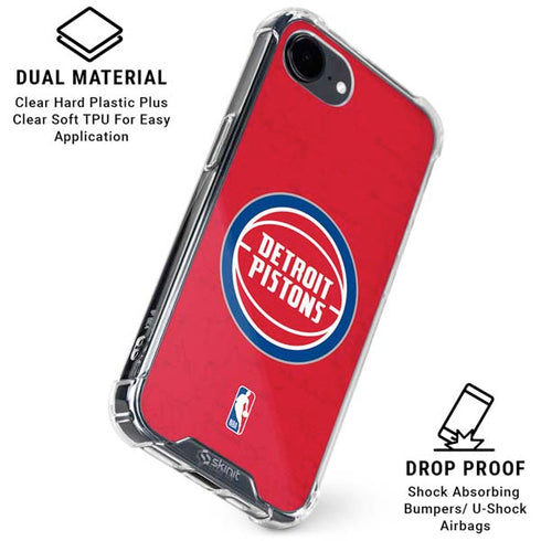 NBA Detroit Pistons Distressed iPhone 16e Clear Case