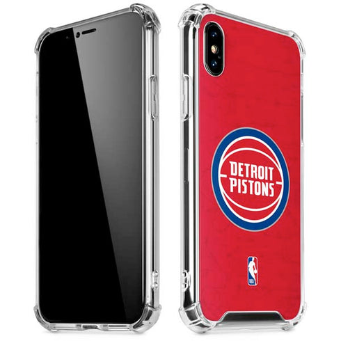 NBA Detroit Pistons Distressed iPhone X/XS Clear Case