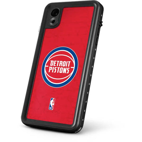NBA Detroit Pistons Distressed iPhone XR Waterproof Case