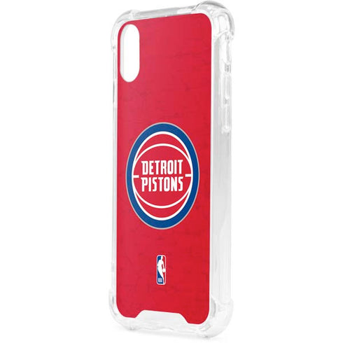 NBA Detroit Pistons Distressed iPhone XS Clear Case