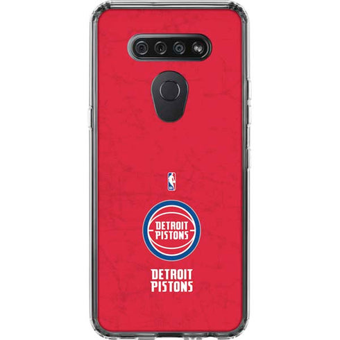 NBA Detroit Pistons Distressed LG K51/Q51 Clear Case