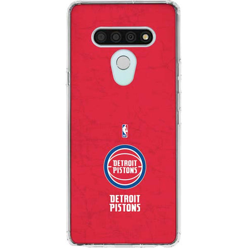 NBA Detroit Pistons Distressed LG Stylo 6 Clear Case