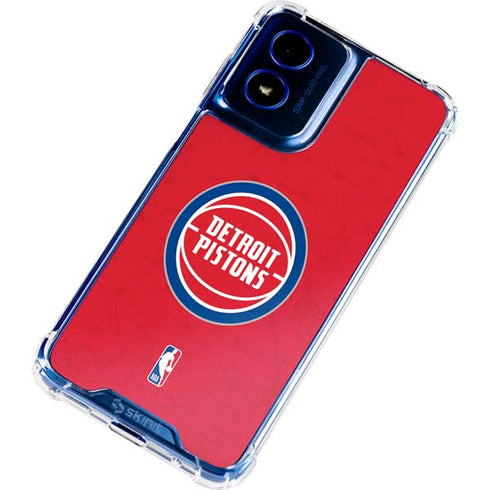 NBA Detroit Pistons Distressed Moto G 5G (2024) Clear Case