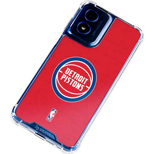 NBA Detroit Pistons Distressed Moto G Play 4G (2024) Clear Case