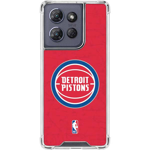 NBA Detroit Pistons Distressed Moto G Play 5G (2025) Clear Case