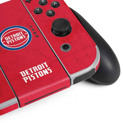 NBA Detroit Pistons Distressed Nintendo Switch OLED (2021) Skin