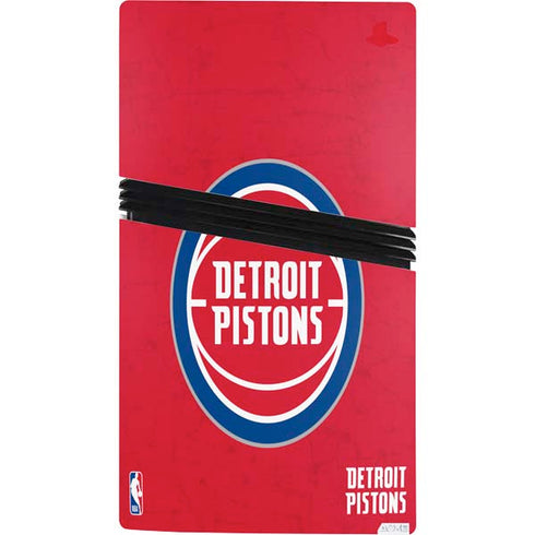 NBA Detroit Pistons Distressed PS5 Pro Bundle Skin