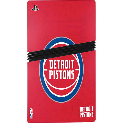 NBA Detroit Pistons Distressed PS5 Pro Disk Console Skin