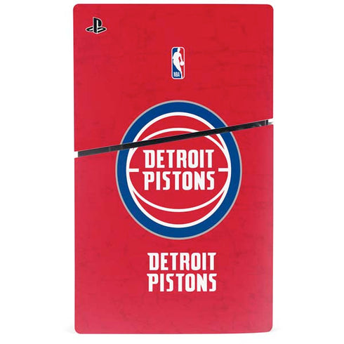 NBA Detroit Pistons Distressed PS5 Slim Digital Edition Bundle Skin