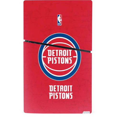 NBA Detroit Pistons Distressed PS5 Slim Digital Edition Bundle Skin