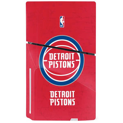 NBA Detroit Pistons Distressed PS5 Slim Disk Bundle Skin