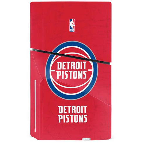 NBA Detroit Pistons Distressed PS5 Slim Disk Console Skin