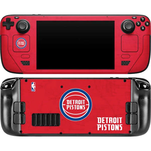 NBA Detroit Pistons Distressed Steam Deck Handheld Gaming Computer Skin