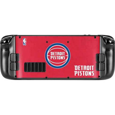 NBA Detroit Pistons Distressed Steam Deck Handheld Gaming Computer Skin
