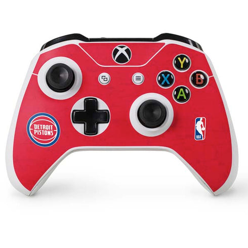 NBA Detroit Pistons Distressed Xbox One S Console and Controller Bundle Skin
