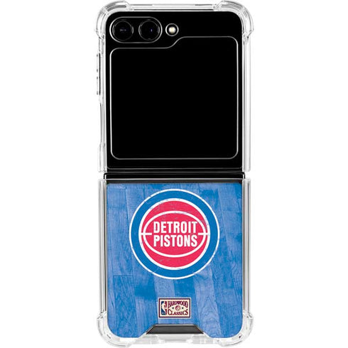 NBA Detroit Pistons Hardwood Classics Galaxy Z Flip6 Clear Case