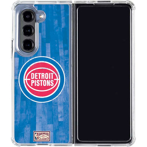 NBA Detroit Pistons Hardwood Classics Galaxy Z Fold5 5G Clear Case
