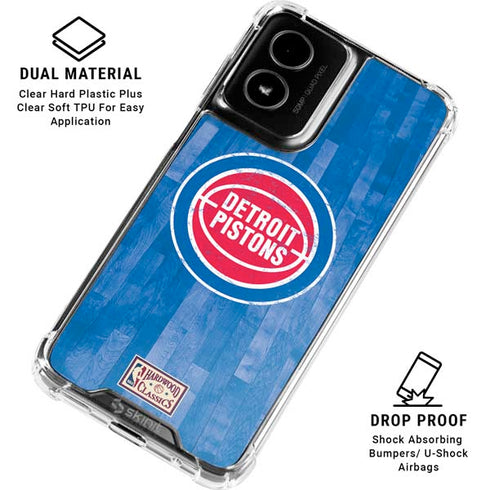 NBA Detroit Pistons Hardwood Classics Moto G Power 5G (2024) Clear Case