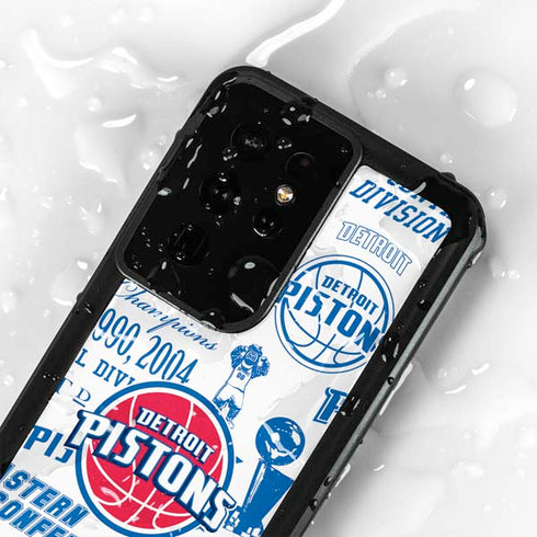 NBA Detroit Pistons Historic Blast Galaxy S24 Ultra Waterproof Case