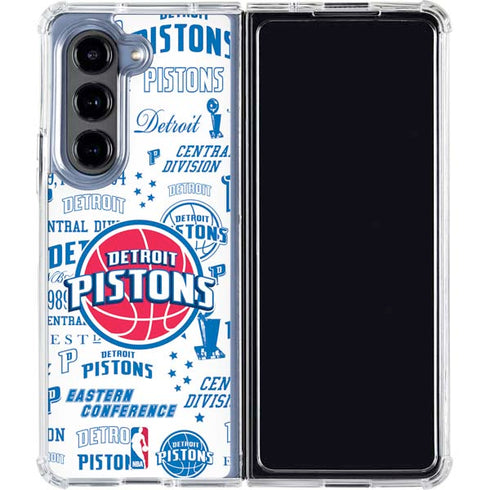 NBA Detroit Pistons Historic Blast Galaxy Z Fold5 5G Clear Case