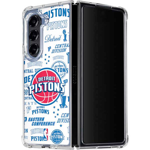 NBA Detroit Pistons Historic Blast Galaxy Z Fold5 5G Clear Case