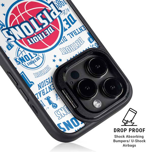 NBA Detroit Pistons Historic Blast iPhone 14 Pro Kickstand Case
