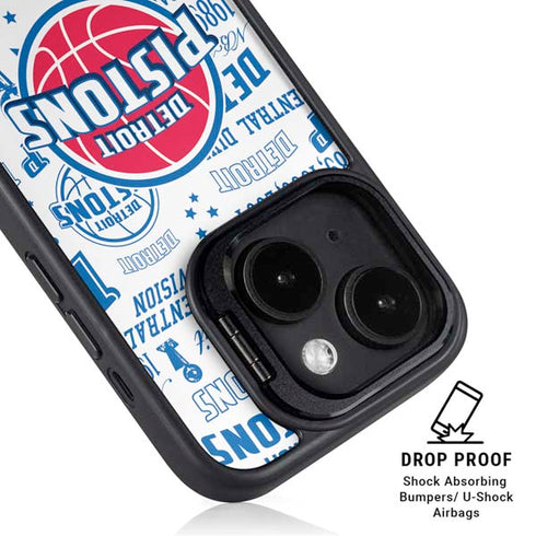 NBA Detroit Pistons Historic Blast iPhone 15 Plus Kickstand Case