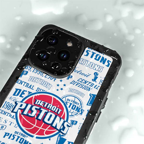 NBA Detroit Pistons Historic Blast iPhone 15 Pro Waterproof Case