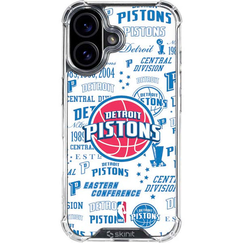 NBA Detroit Pistons Historic Blast iPhone 16 Clear Case