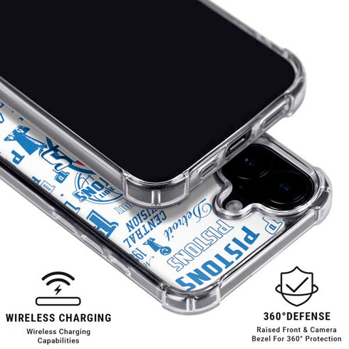 NBA Detroit Pistons Historic Blast iPhone 16 Plus Clear Case