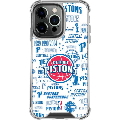 NBA Detroit Pistons Historic Blast iPhone 16 Pro Clear Case
