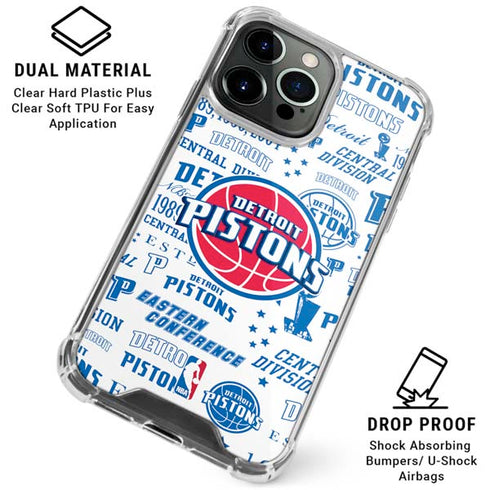 NBA Detroit Pistons Historic Blast iPhone 16 Pro Clear Case