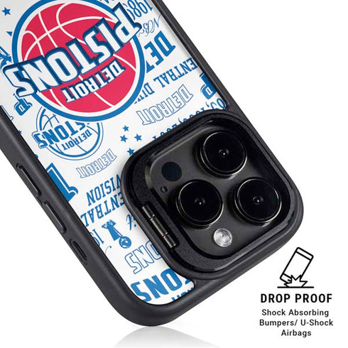 NBA Detroit Pistons Historic Blast iPhone 16 Pro Kickstand Case