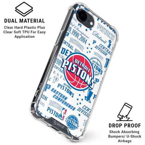 NBA Detroit Pistons Historic Blast iPhone 16e Clear Case