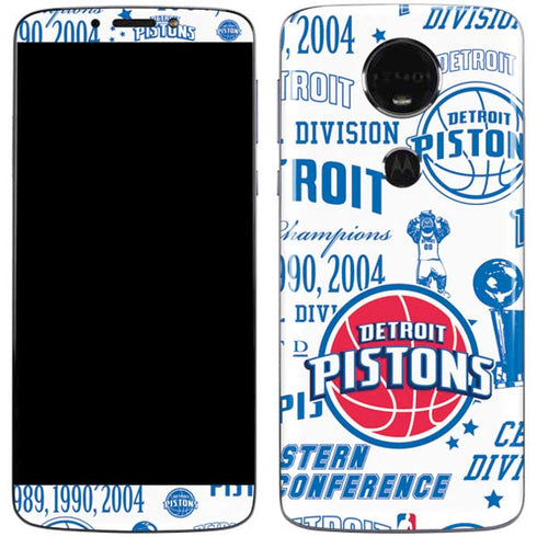 NBA Detroit Pistons Historic Blast Moto E5 Plus Skin