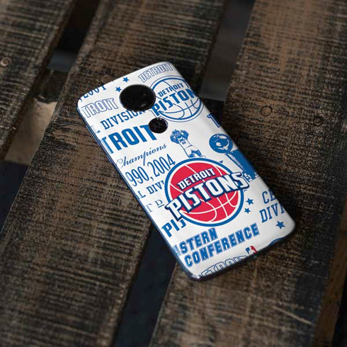 NBA Detroit Pistons Historic Blast Moto E5 Plus Skin