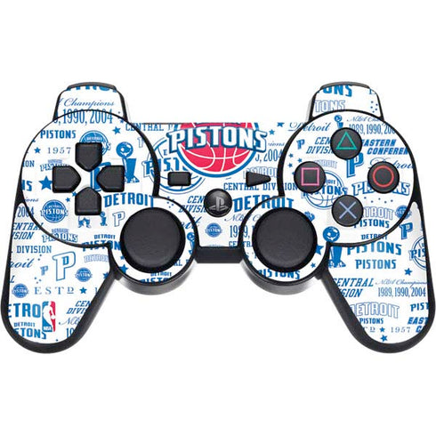 NBA Detroit Pistons Historic Blast PS3 Dual Shock wireless controller Skin