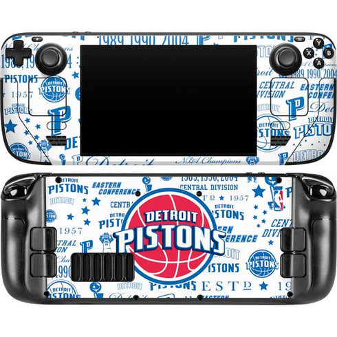 NBA Detroit Pistons Historic Blast Steam Deck Handheld Gaming Computer OLED Skin