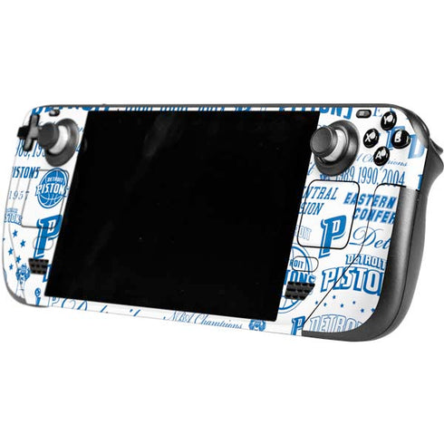 NBA Detroit Pistons Historic Blast Steam Deck Handheld Gaming Computer OLED Skin