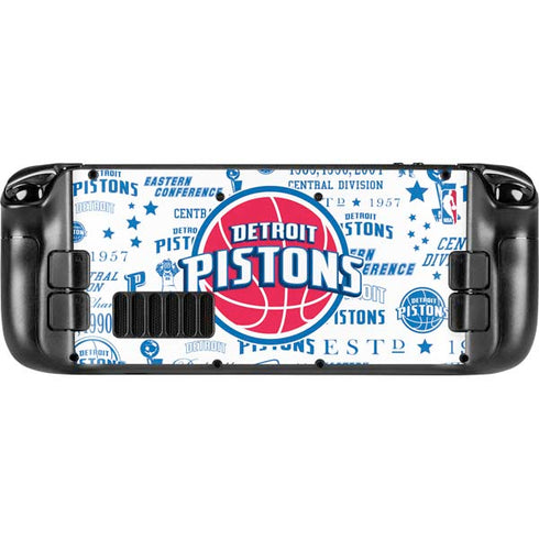 NBA Detroit Pistons Historic Blast Steam Deck Handheld Gaming Computer OLED Skin